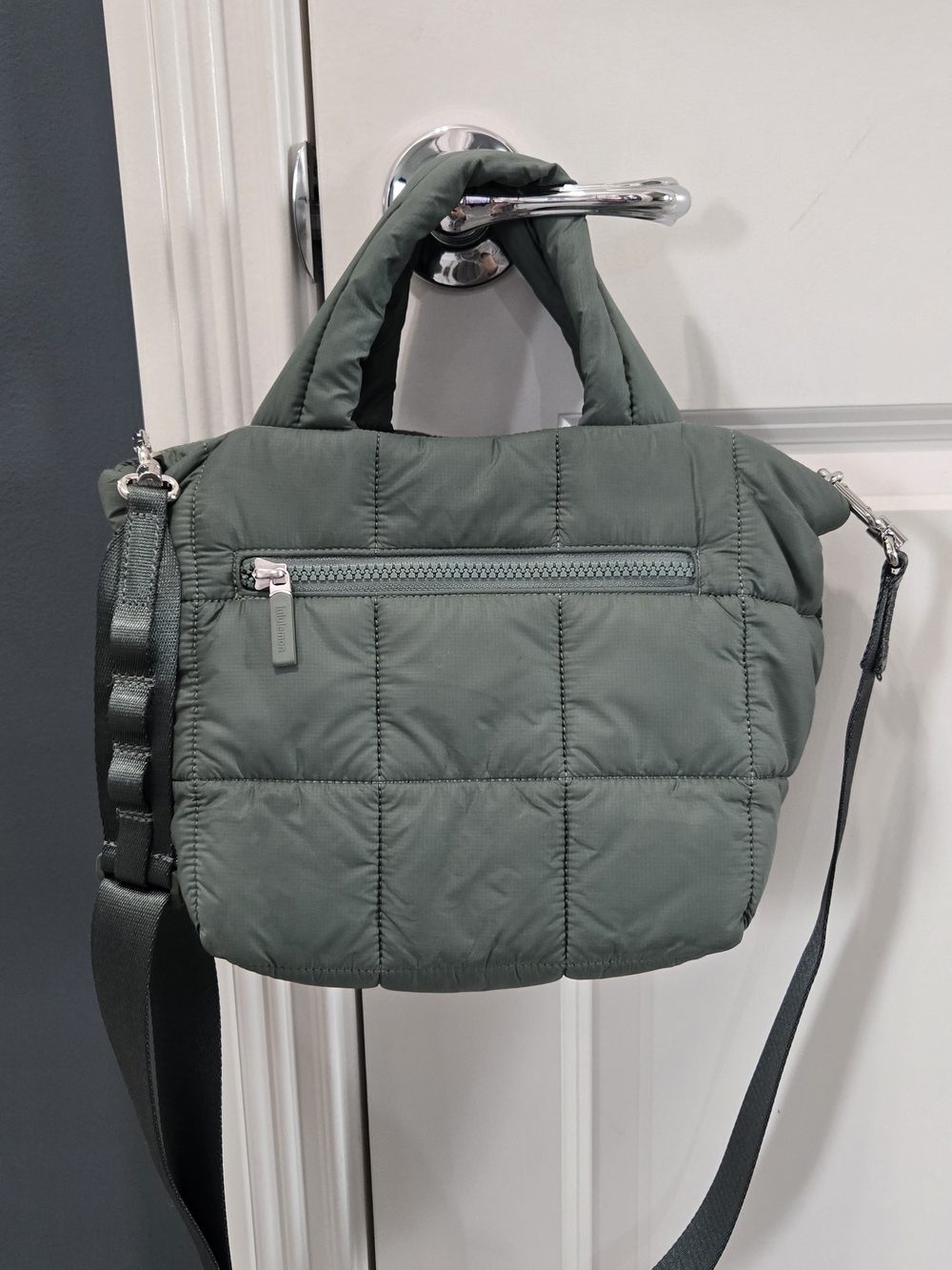Lululemon Quilted Grid Tote Crossbody Bag 2XL - Olive Green - Picture 3 of 5